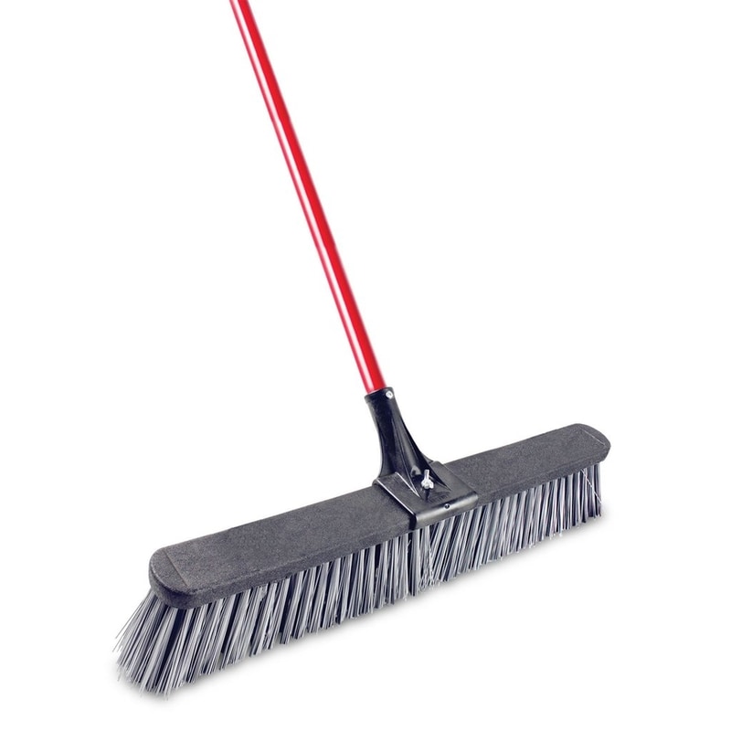 BROOM PUSH STIF STL 24"W
