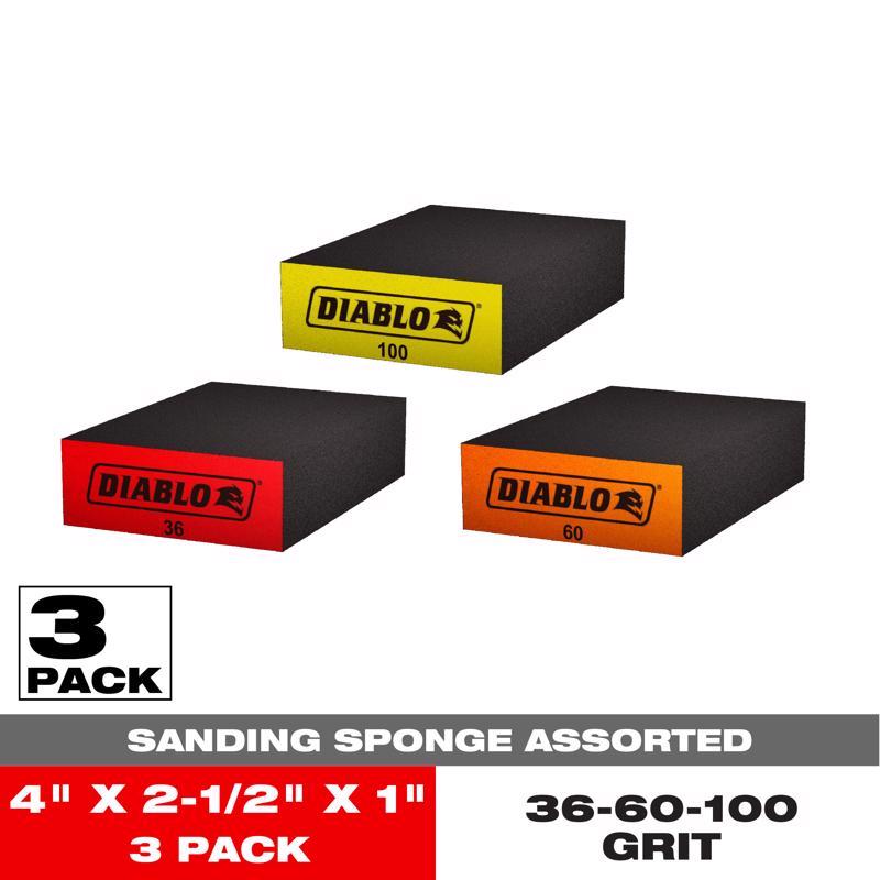 SANDING SPONGE FLAT 3PK