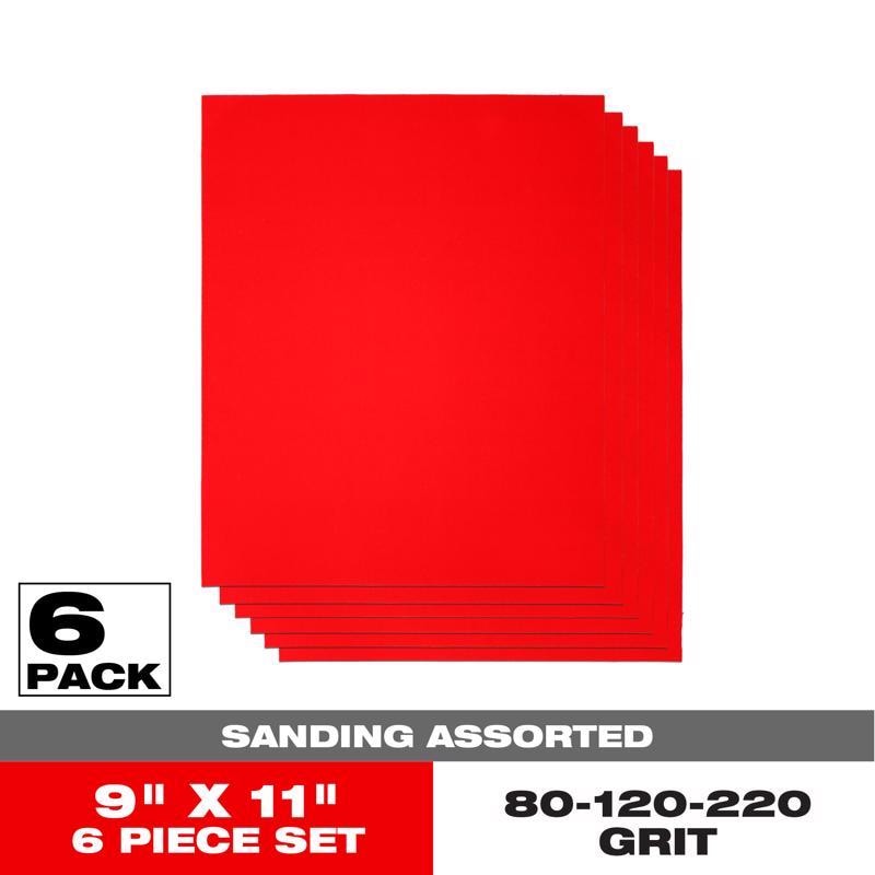 SANDING SHEET ASST 6PK
