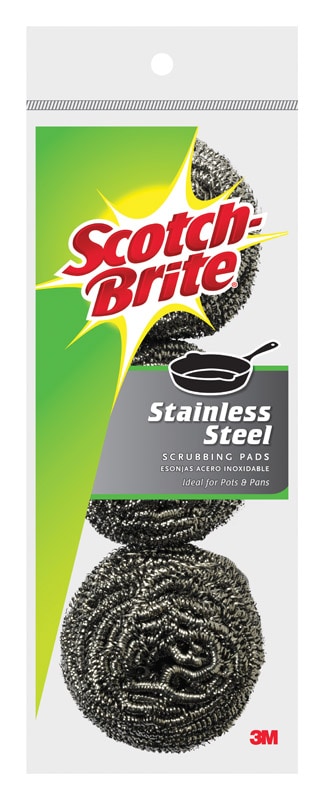 SCRUB PAD STAINLESS 3PK