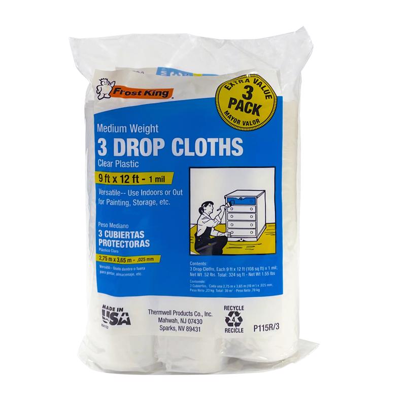 DROP CTH 9'X12'X1MIL 3PK