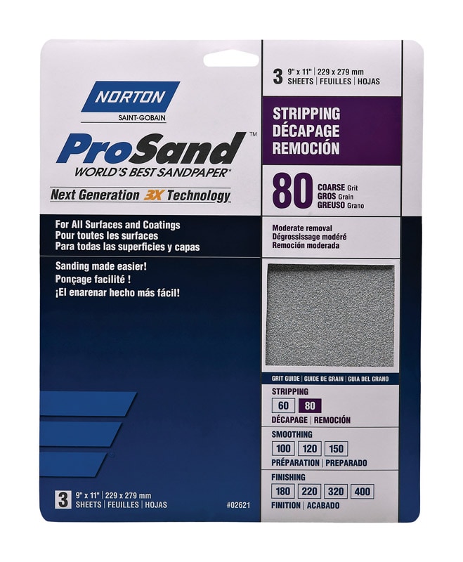 SANDPAPER COARSE 80G 3PK