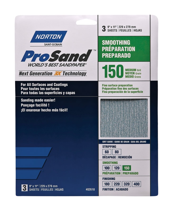 SANDPAPER MED 150G 3PK
