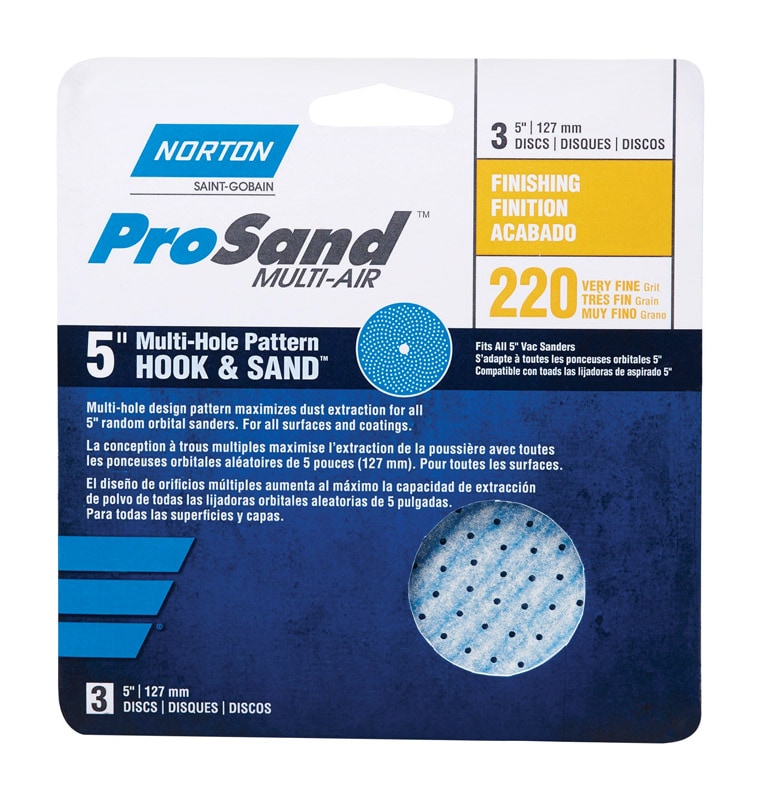 SAND DISC 5" 220GRIT 3PK