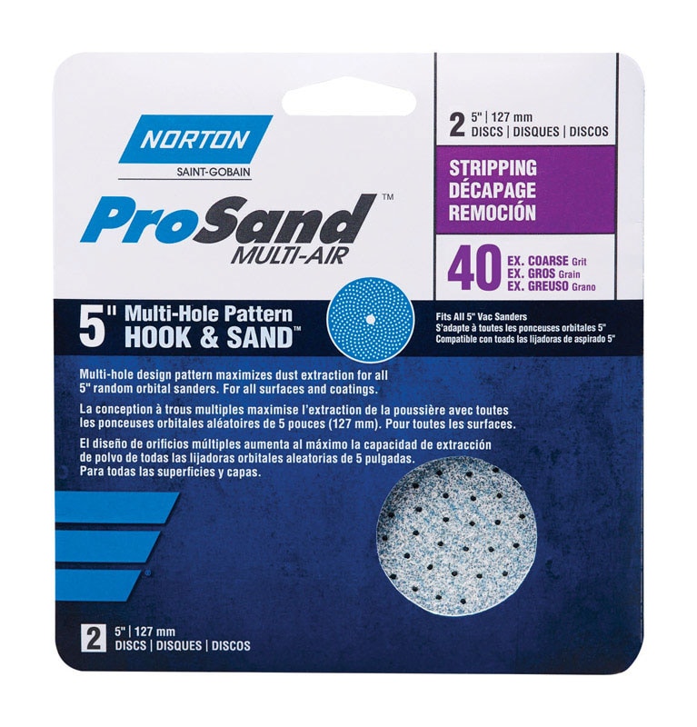 SAND DISC 5" 40GRIT 2PK