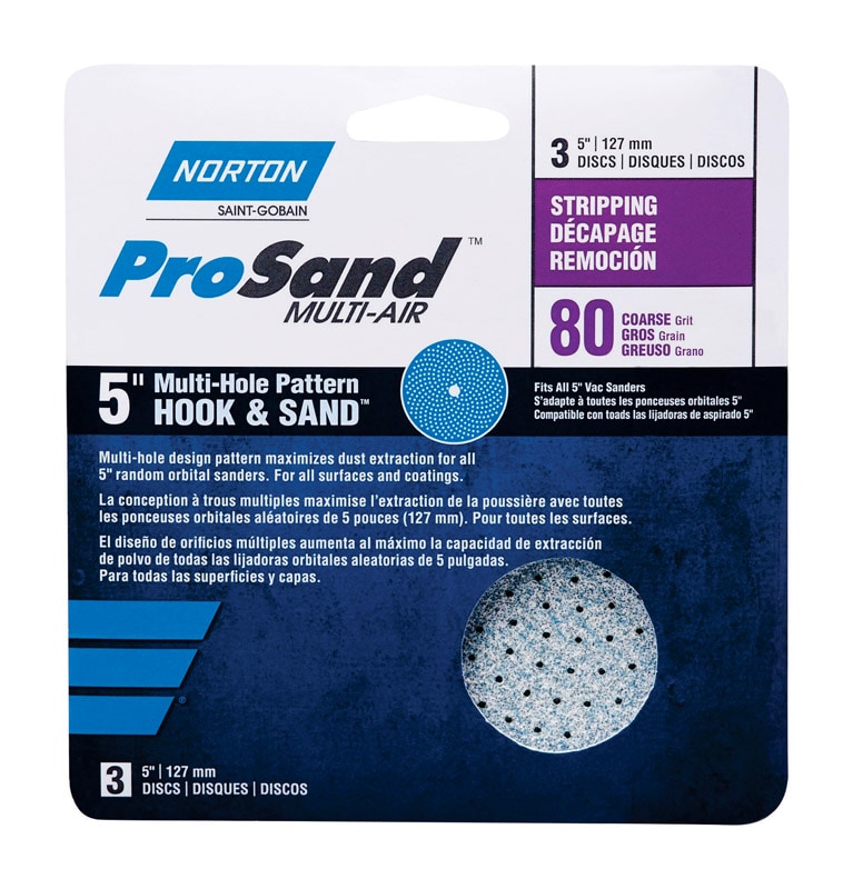 SAND DISC 5" 80GRIT 3PK