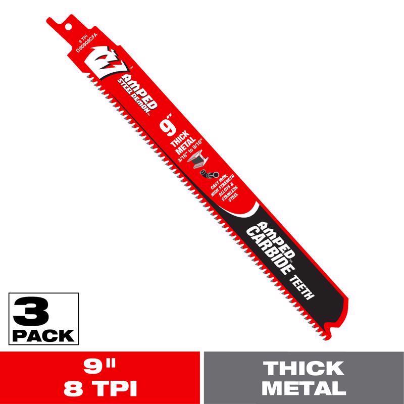 RECIP BLADE RED 8TPI 3PK