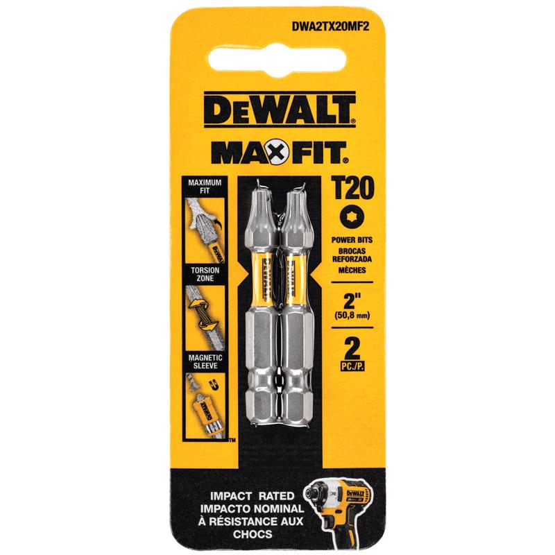 DW T20 BIT 2" 2PK