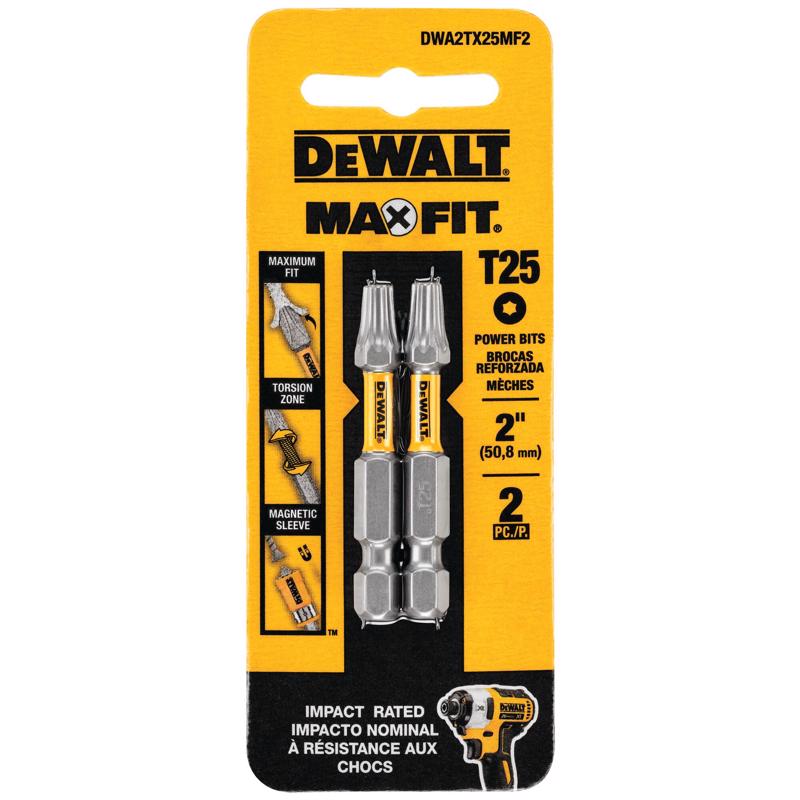 DW T25 BIT 2" 2PK