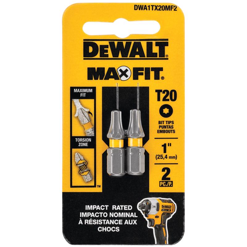 DW T20 BIT 1" 2PK