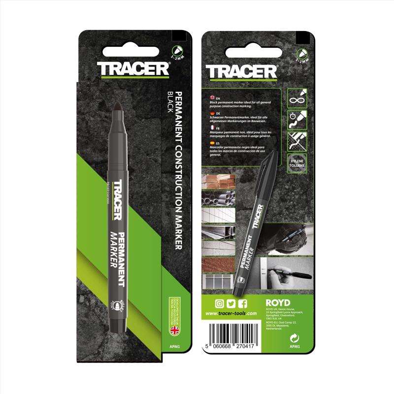 PRMNNT MRKR PLST BLK 6"