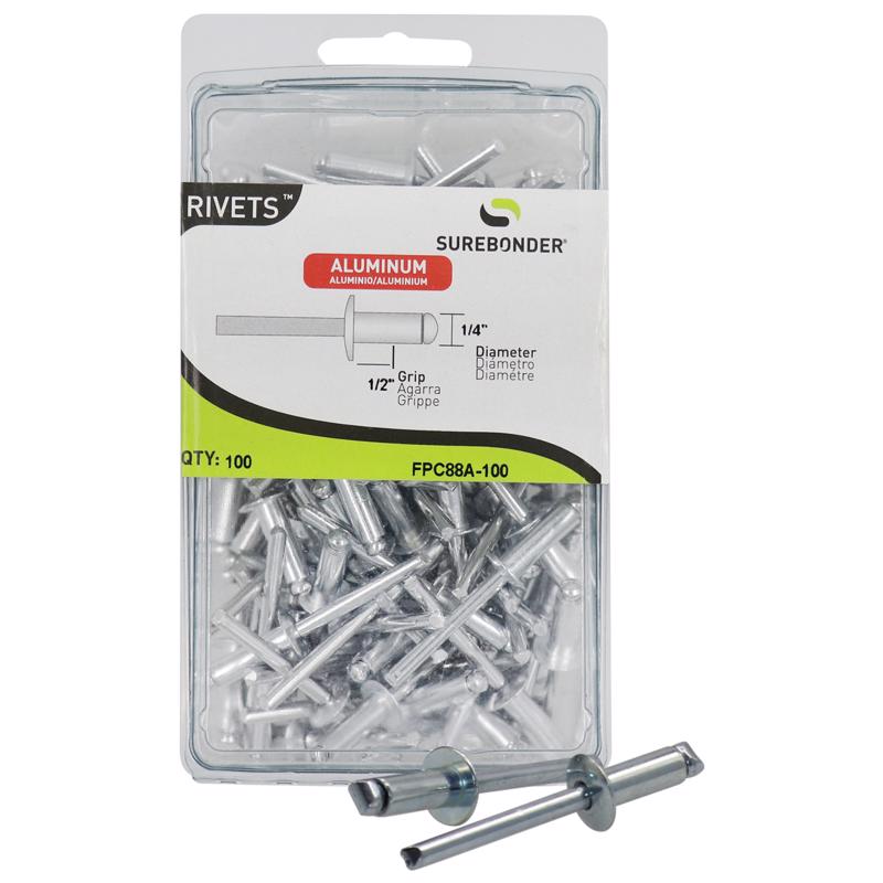 RIVET AL 1/4"X1/2" 100PK
