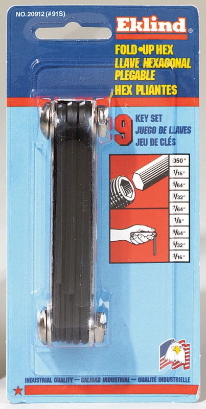 HEX KEY SET 050-3/16FOLD