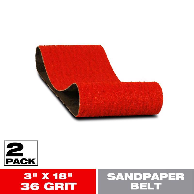 SAND BELT 3"X18" 36G 2PK