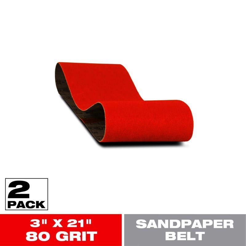 SAND BELT 3"X21" 80G 2PK
