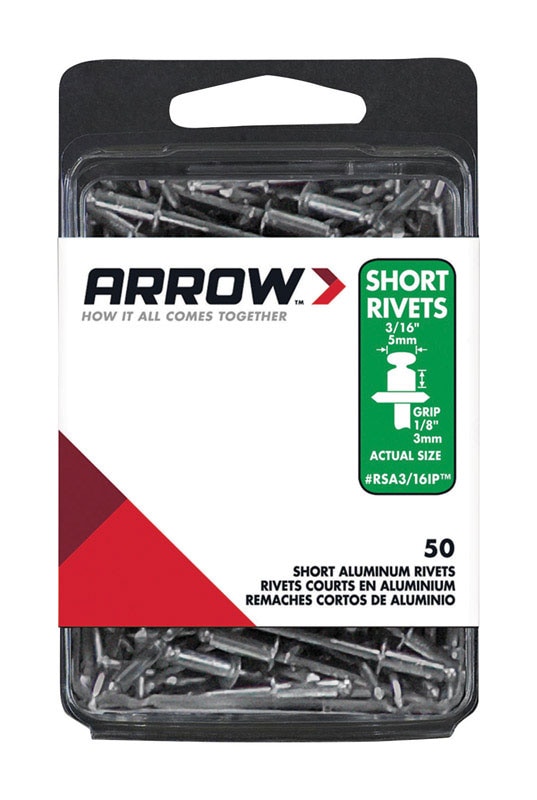 RIVET ALUM 3/16X1/8"50PK