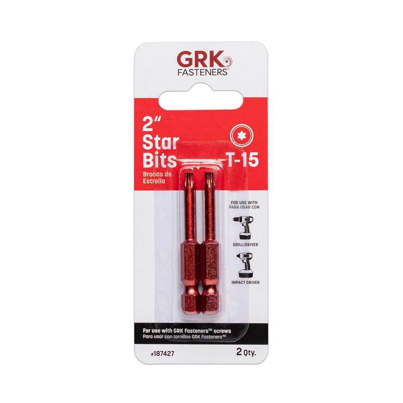 STAR BIT T15 X 2" RED 2P