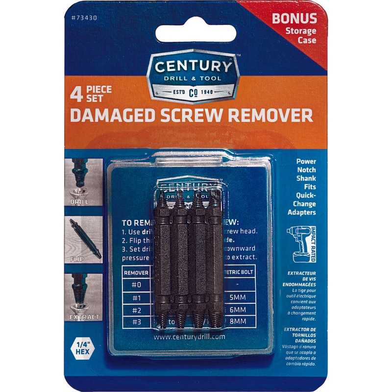 DE SCREW EXTRCTR SET 4PC