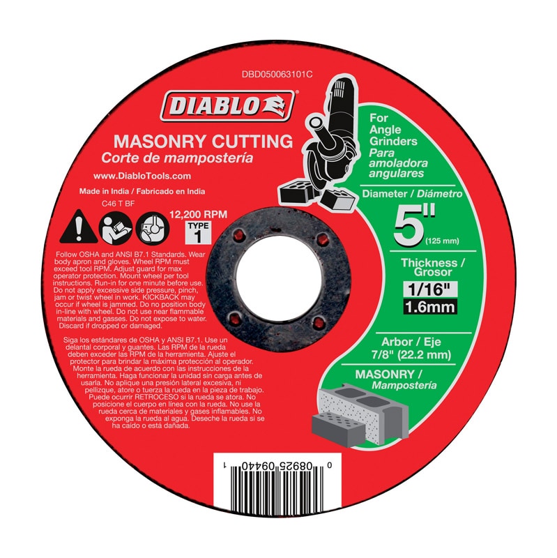 MASONRY CUTOFF DISC 5"