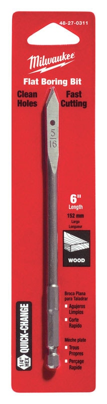 FLAT BORING BIT 5/16"X6"