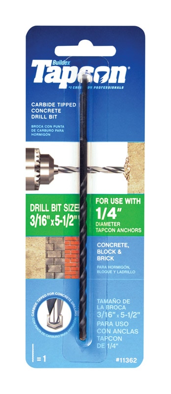 TAPCON DRLBIT 3/16X5.5"