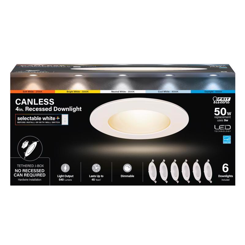 RECESSD LIGHT 9W WHT 6PK