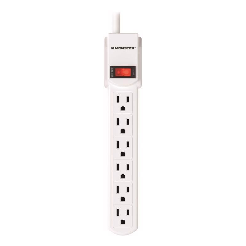 PWR STRIP 6 OUTLET WHT