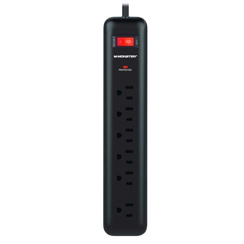 SURGE PROTCTR 6OUT BLK