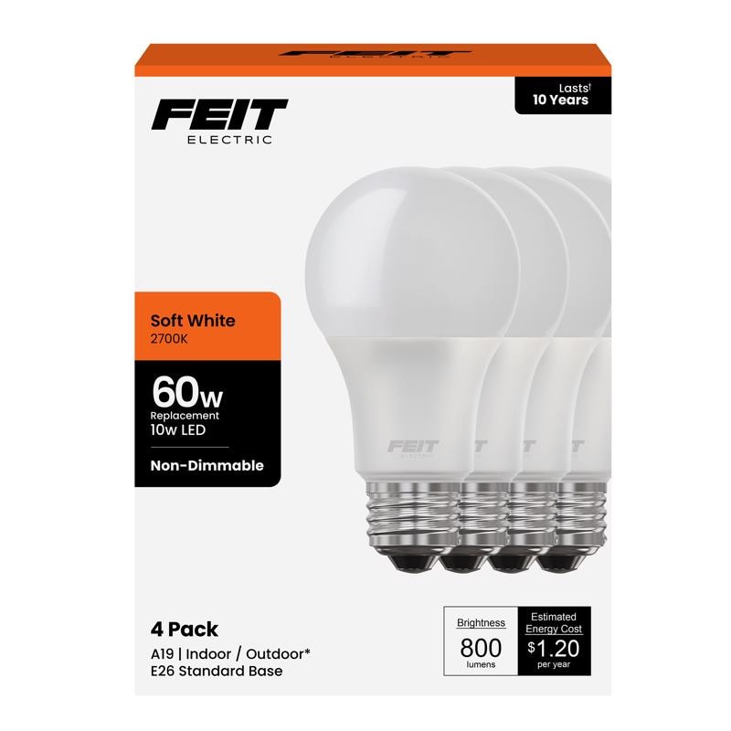 FT LED A19 SW 60W 4PK