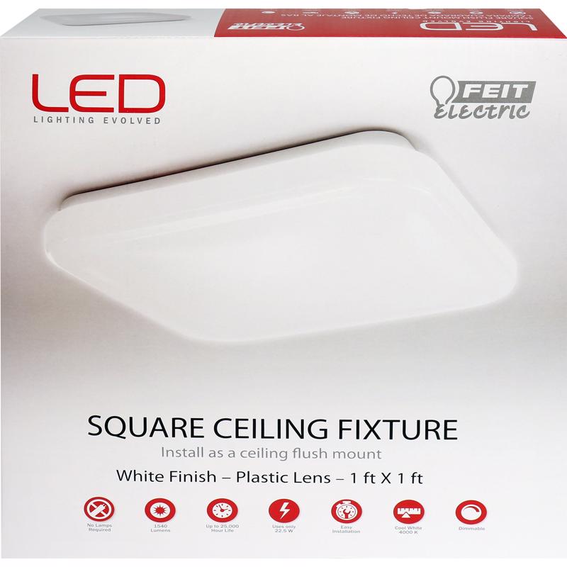 LED SQ FIXTURE WHT 12"