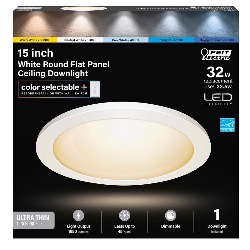 LED RND FIXTURE WHT 15"