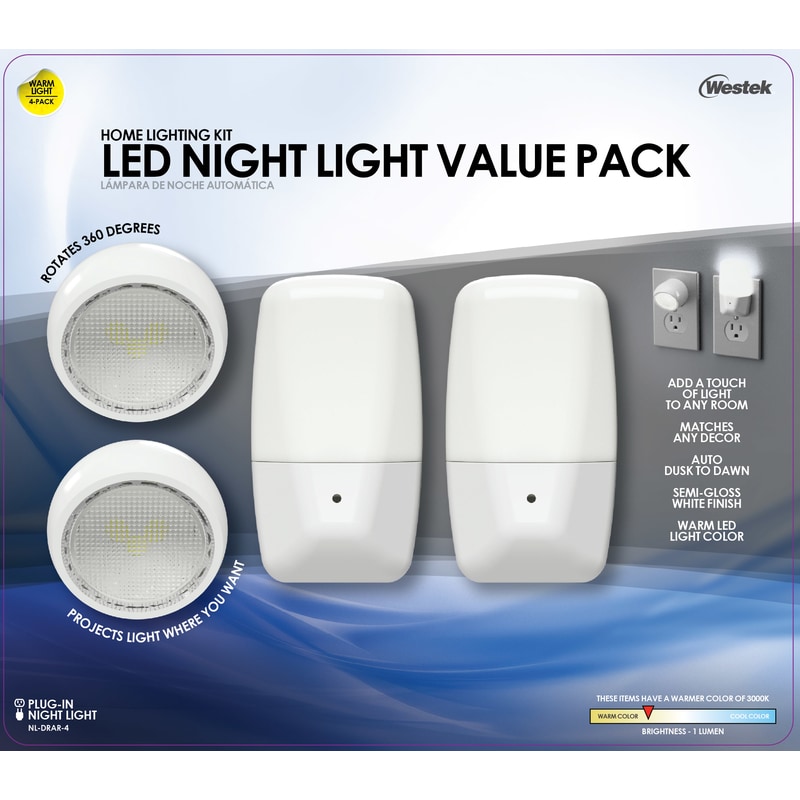 LED NITE LITE AUTMTC 4PK
