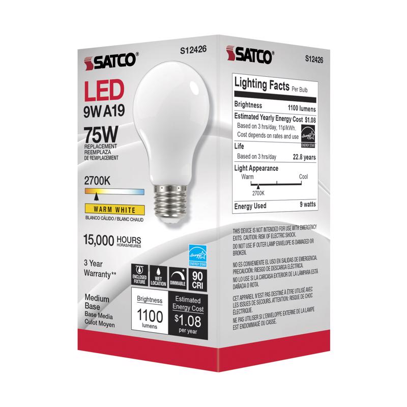 LED A19 E26 SW 75W 1PK