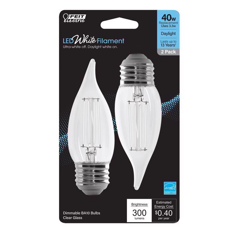 LED BA10 E26 40W DL 2PK