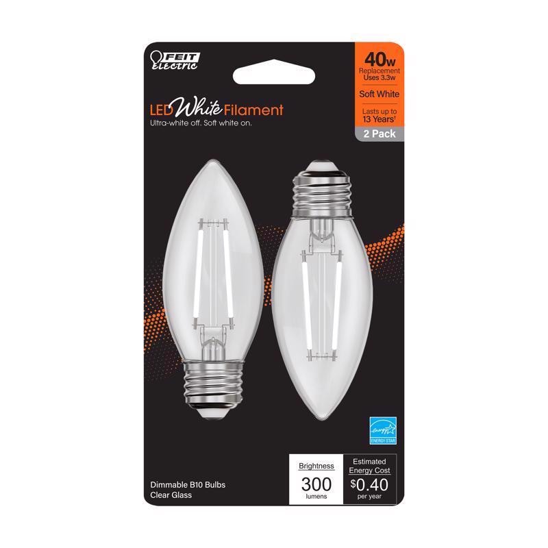 LED B10 E26 40W SW 2PK
