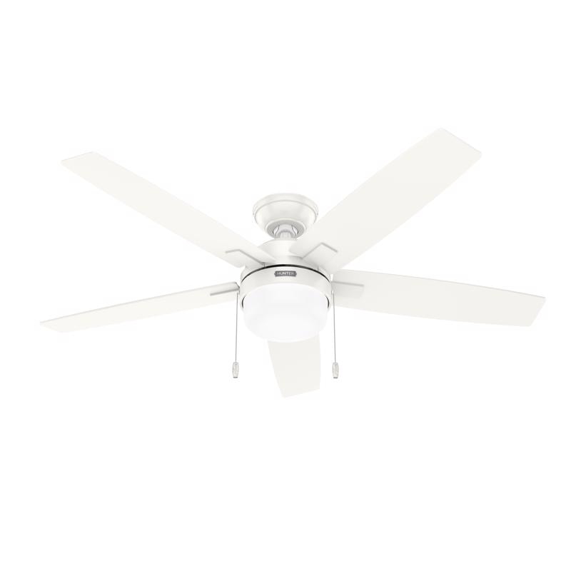 CEILING FAN LED WHT 52"