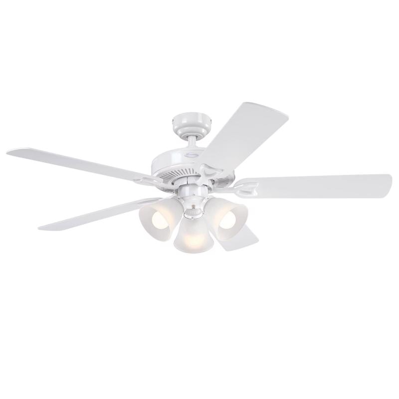 CEILING FAN LED WHT 52"