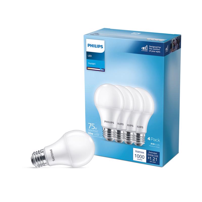 PH LED A19 SW 75W 4PK