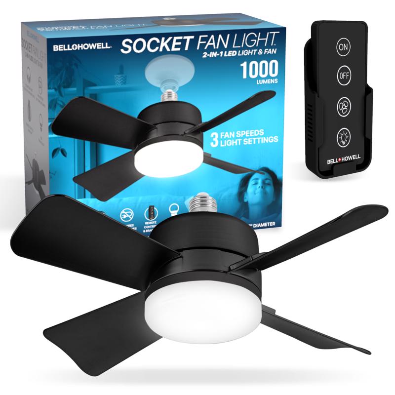 SOCKET FANLGHT BLK 15.4"