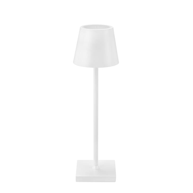 TABLE LAMP WHT METAL 15"