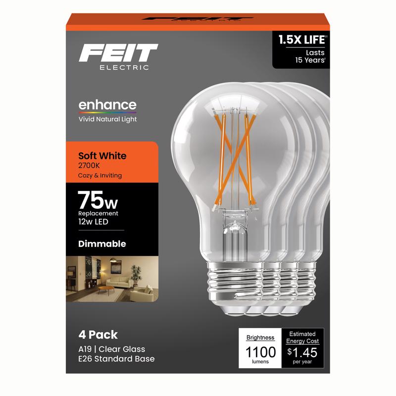 FT LED A19 SW 75W 4PK