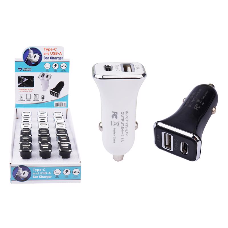2 PORT USB CAR CHRGR WHT