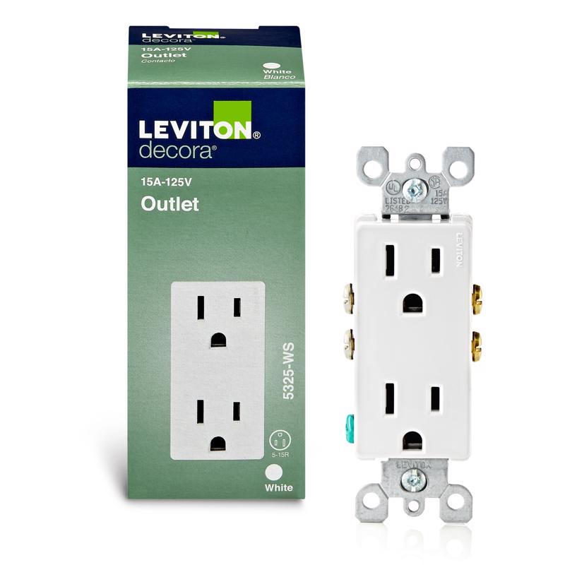 OUTLET DPLX 15AMP WHT