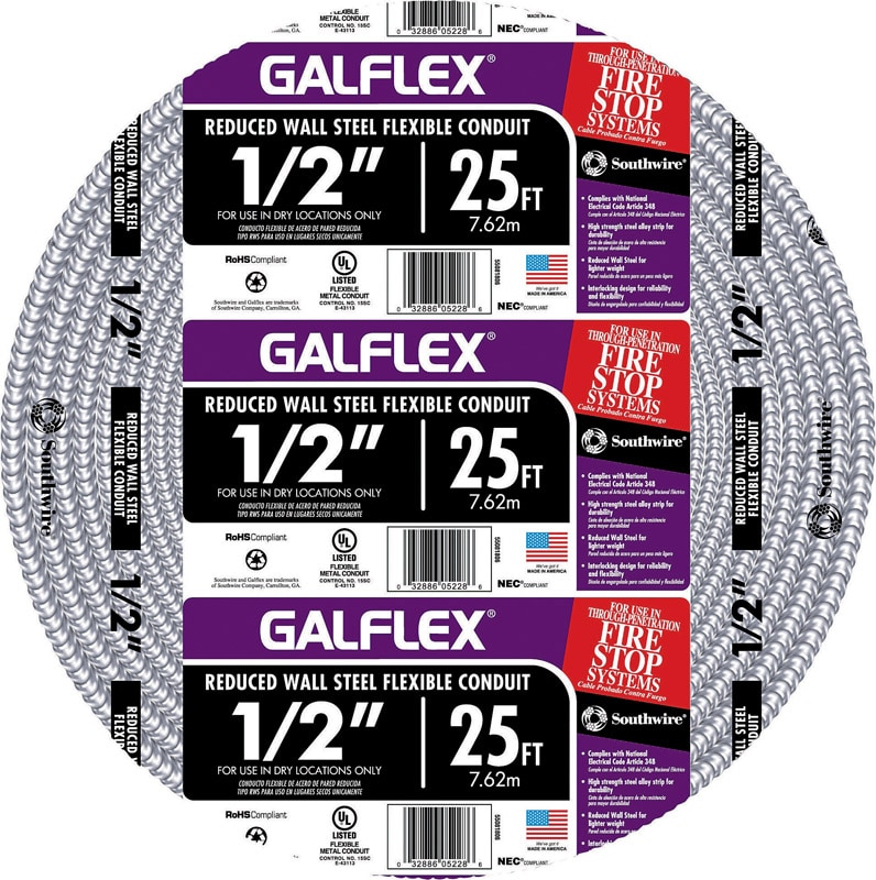 CONDUIT FLEX STL 1/2"X25