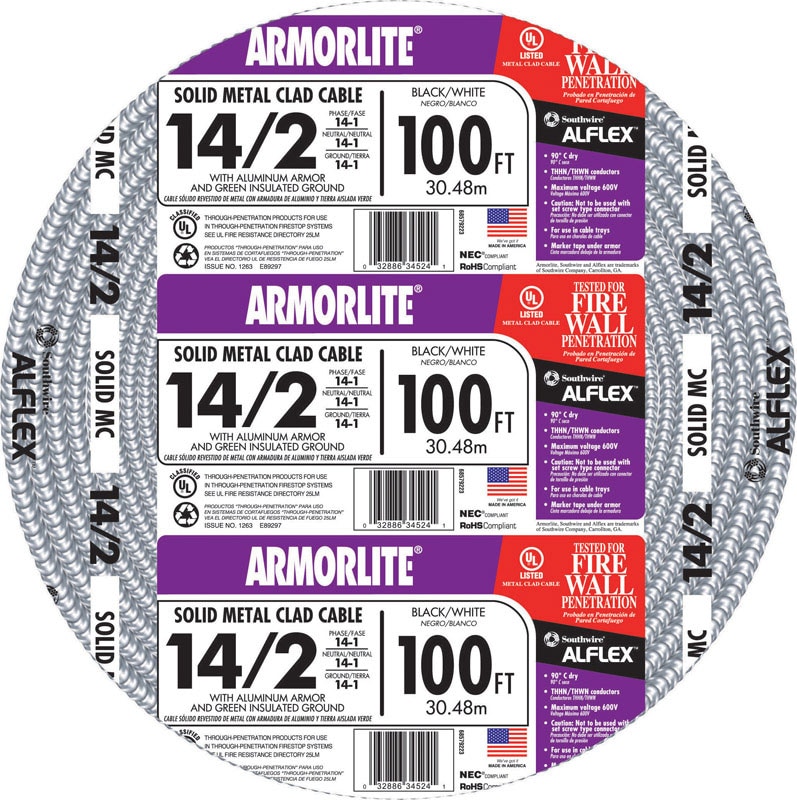 CABLE SOLID 14/2 SLV G/C