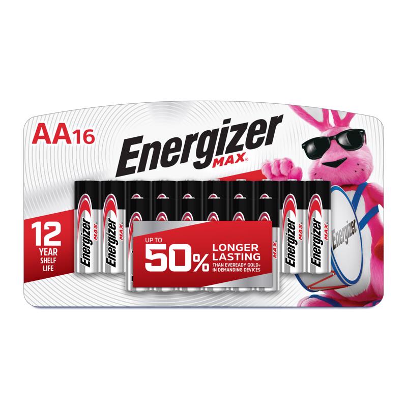 BATTERY ALKALINE AA 16PK