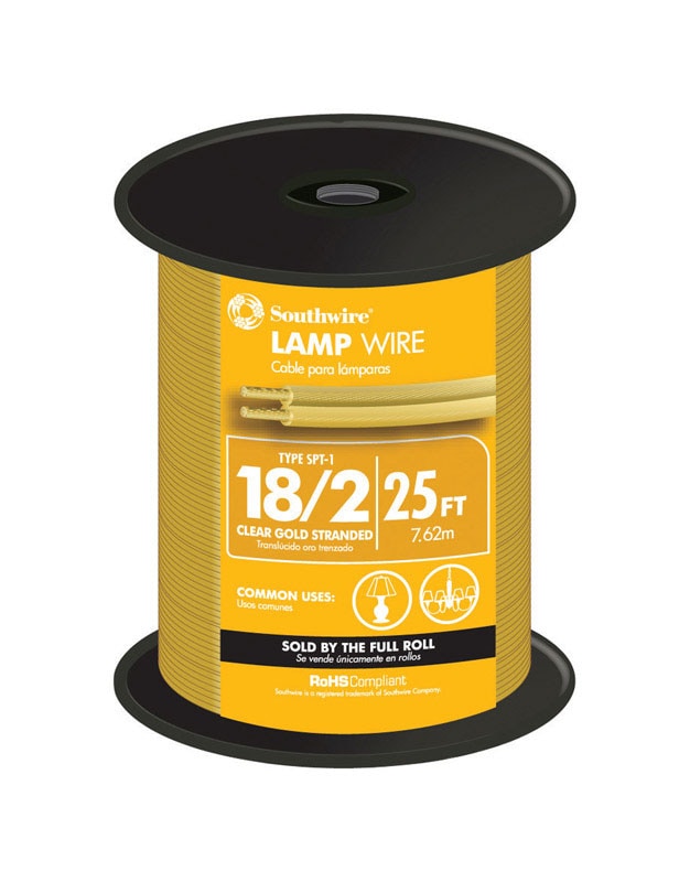 LAMP CORD 18/2 GOLD 25'