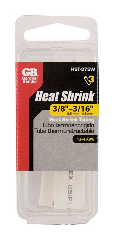 HEAT SHRK TUBE WHT3/8PK3
