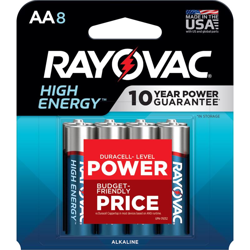 BATTERY ALKALINE AA 8PK
