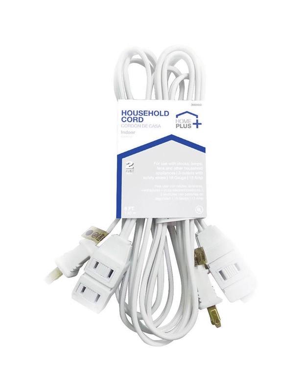 EXT CORD CUBE16/2 WHT 6'